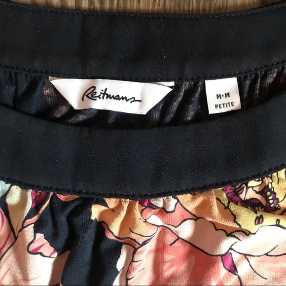 REITMANS Navy Blue & Pink Flowered Sleeveless Top/Cami/Tank - Picture 5 of 6